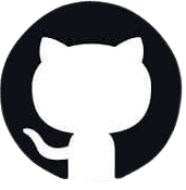 GitHub logo with a black circle and white silhouette of a cat.