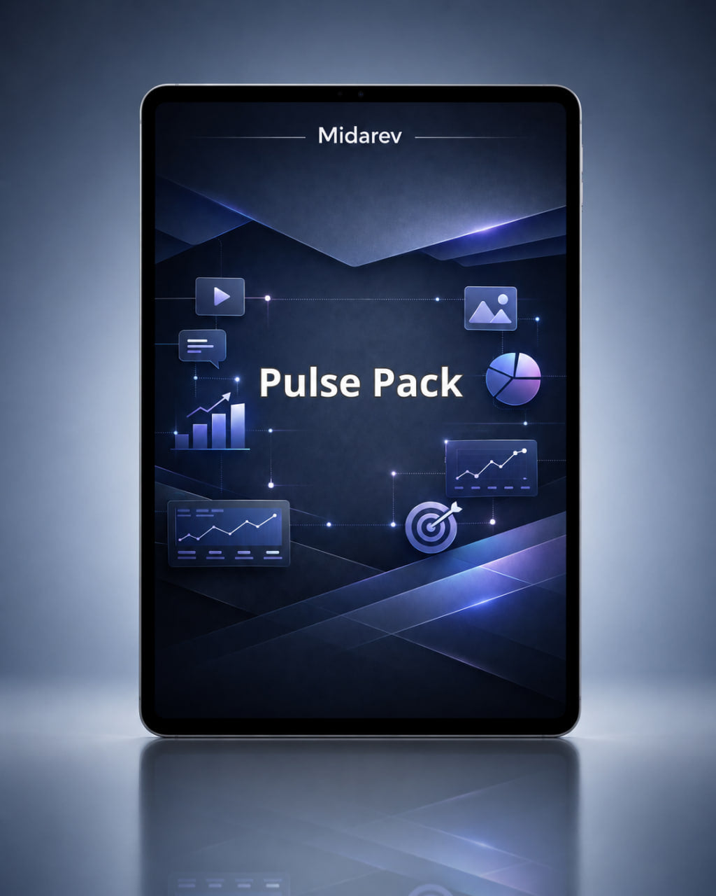 Digital tablet displaying 'Pulse Pack' by Midarev on a dark background