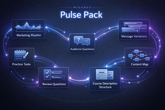 Diagram of 'Pulse Pack' with various components on a dark background
